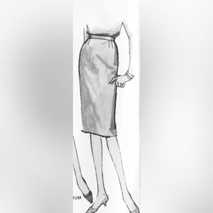 Vintage 1950s Hadley Cream 100% Camel Hair Pencil Wiggle Mad Men Skirt - 6